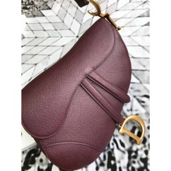 Replica Christian Dior Mini Saddle Calfskin Bag Claret