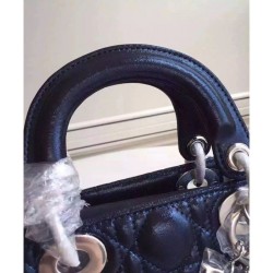 1:1 Mirror Dior Lady Dior Mini Classic Tote Bag With Grain Leather Black