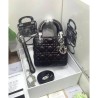 7 Star Dior Lady Dior Classic Tote Bag With Lambskin Black