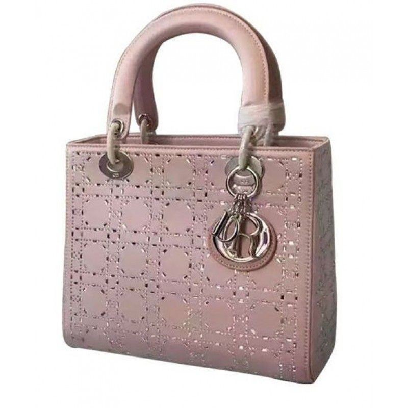 High Dior Lady Dior Medium Cannage Studded tote Bag Pink