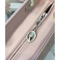 High Dior Lady Dior Medium Cannage Studded tote Bag Pink