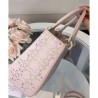 High Dior Lady Dior Medium Cannage Studded tote Bag Pink