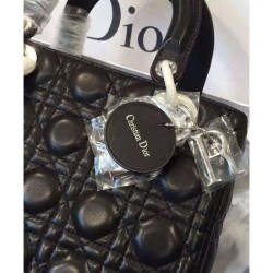 Perfect Dior Lady Dior Medium Classic Tote Bag With Lambskin Black