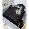 Perfect Dior Lady Dior Medium Classic Tote Bag With Lambskin Black