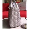 High Quality Dior Lady Dior Medium Classic Tote Bag With Lambskin Gray