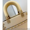 Fashion Fendi Mini Sunshine Shopper Leather Bag 8BS051 Cream