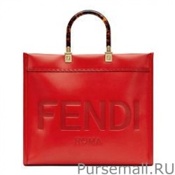 Knockoff Fendi Sunshine Medium Leather Shopper 8BH386 Red