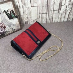 Knockoff Ophidia Medium Red Suede Shoulder Bag 503876