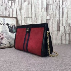 Knockoff Ophidia Medium Red Suede Shoulder Bag 503876