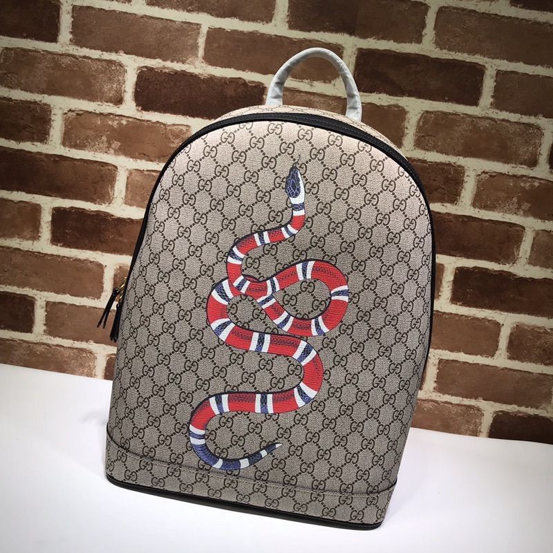 Copy Snake Print GG Supreme Backpack 419584 Coffee