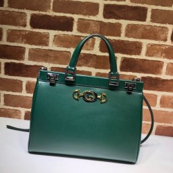 UK Zumi Smooth Leather Medium Top Handle Bag 564714 Green