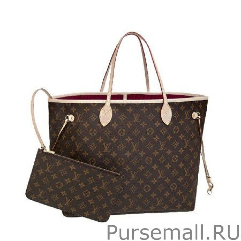 Luxury Neverfull GM Monogram Canvas M40991 Fuchsia