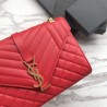 1:1 Mirror YSL Saint Laurent Envelope Small Bag Grain Embossed Red