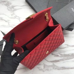 1:1 Mirror YSL Saint Laurent Envelope Small Bag Grain Embossed Red