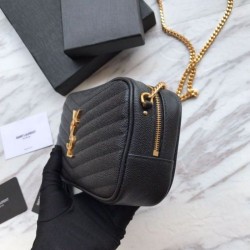 Luxury YSL Saint Laurent LouLou Chain Bag Black