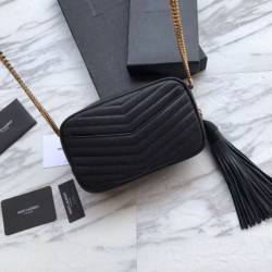 Luxury YSL Saint Laurent LouLou Chain Bag Black