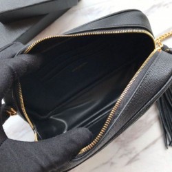 Luxury YSL Saint Laurent LouLou Chain Bag Black