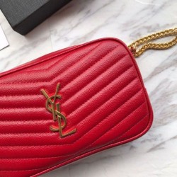 Designer YSL Saint Laurent LouLou Chain Bag Red