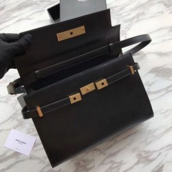 Top YSL Saint Laurent Manhattan Baguette Top Handle Bag Black