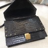 Replica YSL Saint Laurent Margaux Satchel Crocodile Embossed Black