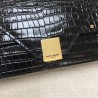 Replica YSL Saint Laurent Margaux Satchel Crocodile Embossed Black