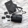 7 Star YSL Saint Laurent Medium Sunset Bag Smooth Leather Black Hardware