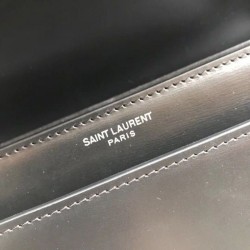 Top Quality YSL Saint Laurent Medium Sunset Bag Smooth Leather Black Silver Hardware