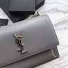 Copy YSL Saint Laurent Medium Sunset Bag Smooth Leather Gray