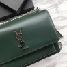 Best YSL Saint Laurent Medium Sunset Bag Smooth Leather Green