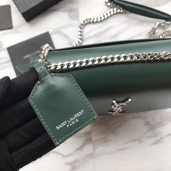 Best YSL Saint Laurent Medium Sunset Bag Smooth Leather Green