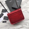 Replica YSL Saint Laurent Niki Chain Wallet Crinkled Vintage Leather Red