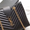 Top YSL Saint Laurent Shoping Bag Graind leather Black