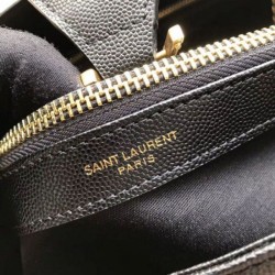 Top YSL Saint Laurent Shoping Bag Graind leather Black