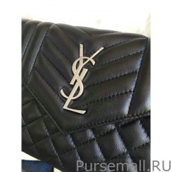 7 Star Saint Laurent Satchel Medium Monogram in Black Matelasse Leather Y221260