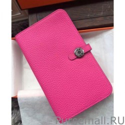 Top Hermes Dogon Wallet In Rose Tyrien Leather
