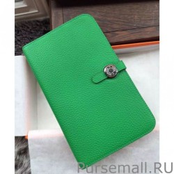 1:1 Mirror Hermes Dogon Wallet In Vert Leather