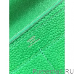 1:1 Mirror Hermes Dogon Wallet In Vert Leather