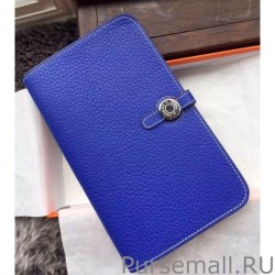 Replica Hermes Dogon Wallet In Electric Blue Leather