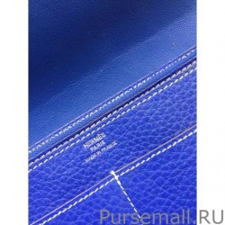 Replica Hermes Dogon Wallet In Electric Blue Leather