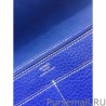 Replica Hermes Dogon Wallet In Electric Blue Leather