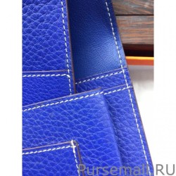 Replica Hermes Dogon Wallet In Electric Blue Leather