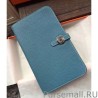 Knockoff Hermes Dogon Wallet In Blue Jean Leather