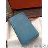 Knockoff Hermes Dogon Wallet In Blue Jean Leather