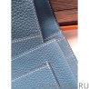 Knockoff Hermes Dogon Wallet In Blue Jean Leather