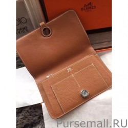 UK Hermes Dogon Wallet In Brown Leather