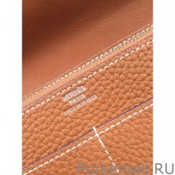 UK Hermes Dogon Wallet In Brown Leather