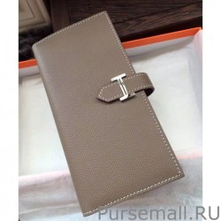 Inspired Hermes Bearn Wallet In Etain Epsom Leather