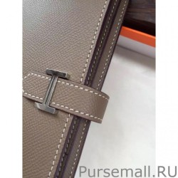Inspired Hermes Bearn Wallet In Etain Epsom Leather