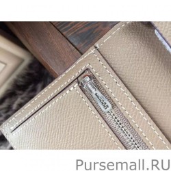 Inspired Hermes Bearn Wallet In Etain Epsom Leather