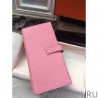 High Hermes Bearn Wallet In Pink Leather